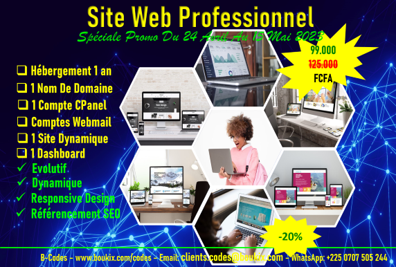 Réservez Votre Site Web Professionnel à 99.000 FCFA.